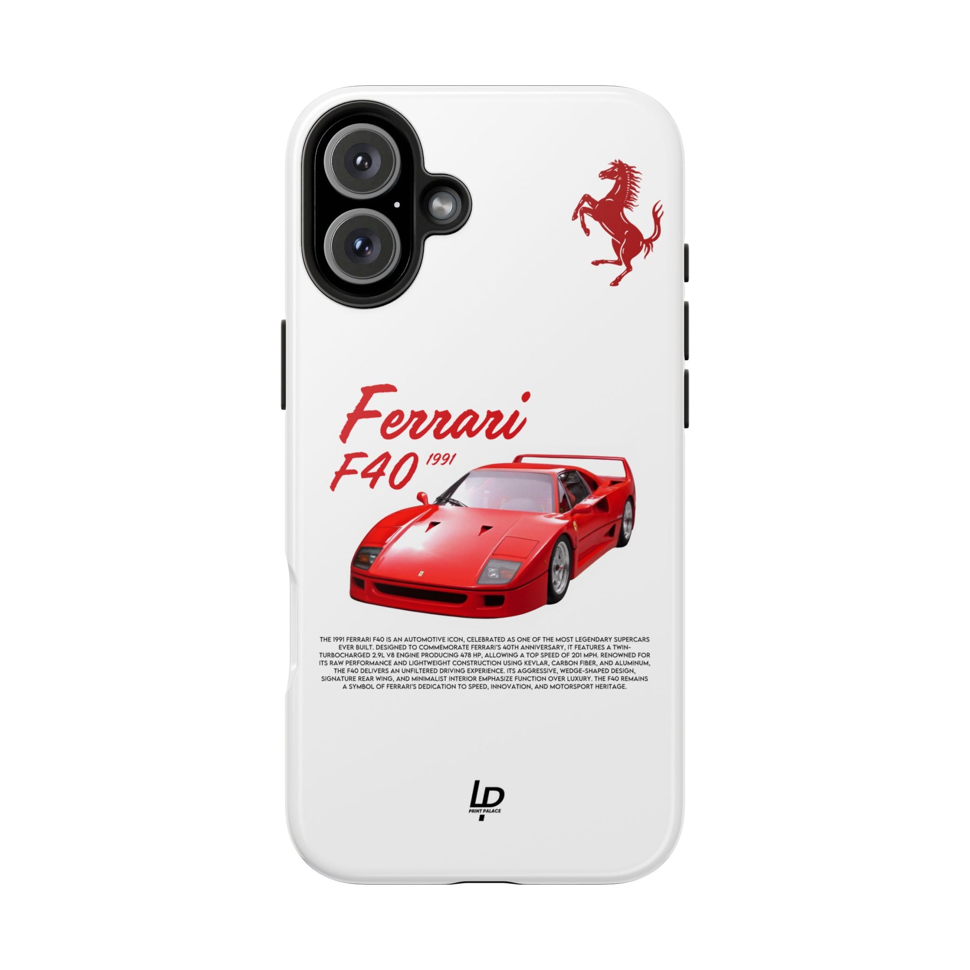 Ferrari F40 "White" iPhone Case