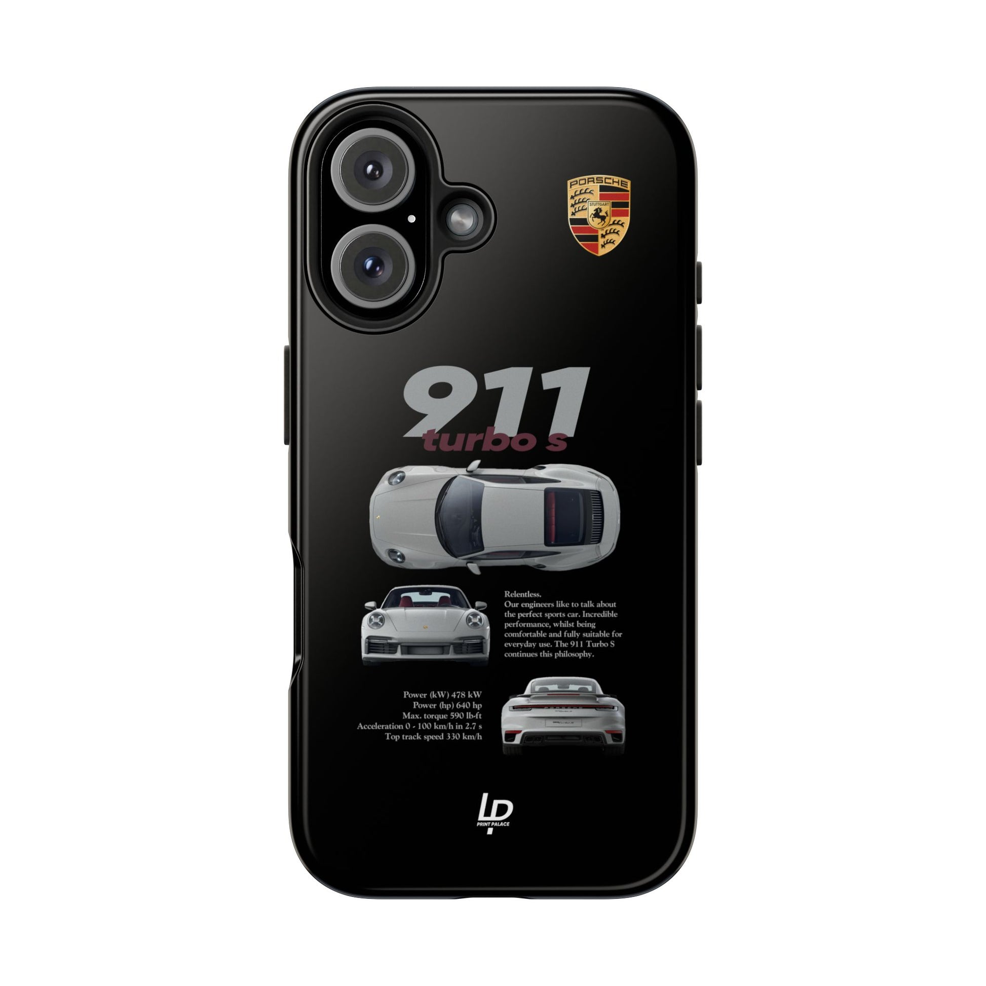 Porsche 911 turbo s "Black" iPhone Case