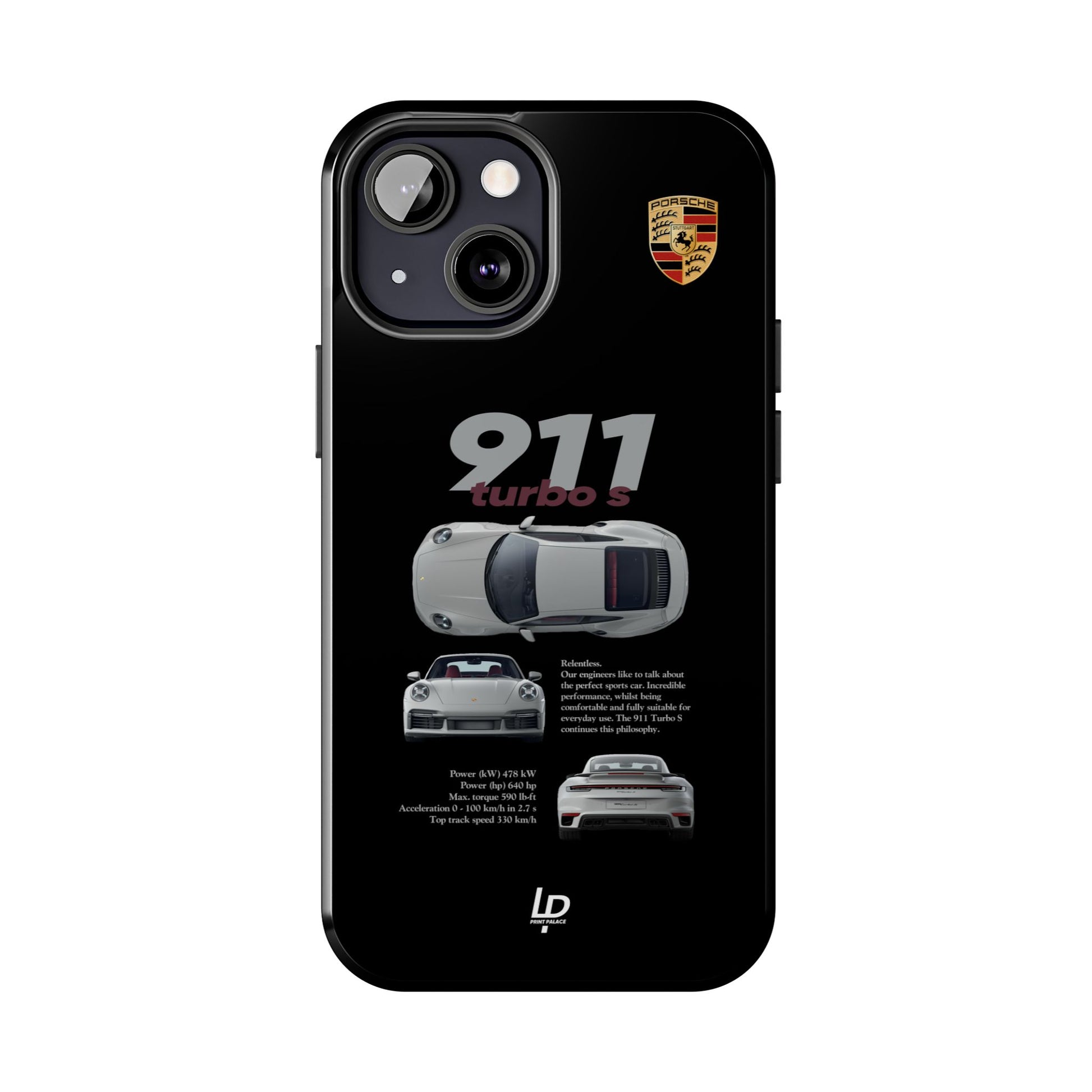 Porsche 911 turbo s "Black" iPhone Case