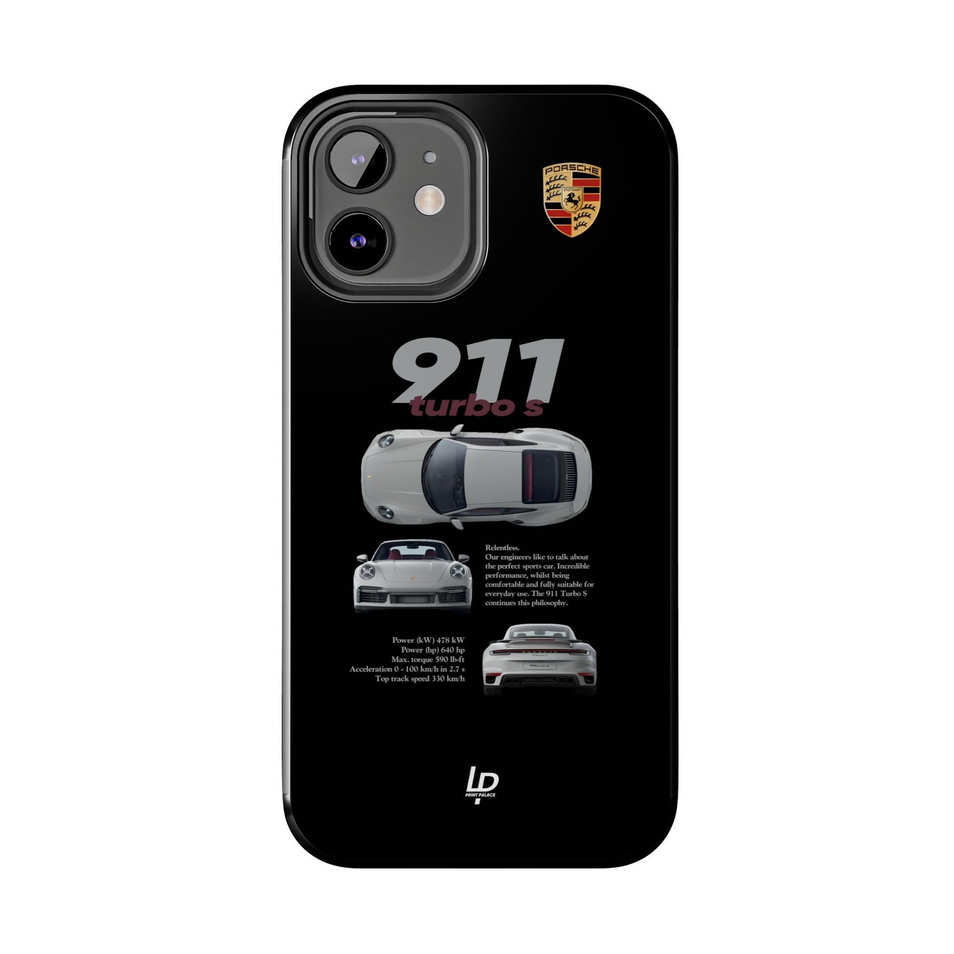 Porsche 911 turbo s "Black" iPhone Case