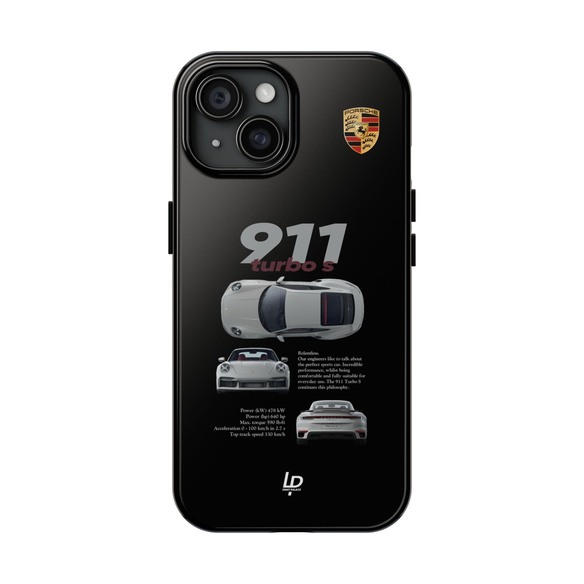 Porsche 911 turbo s "Black" iPhone Case