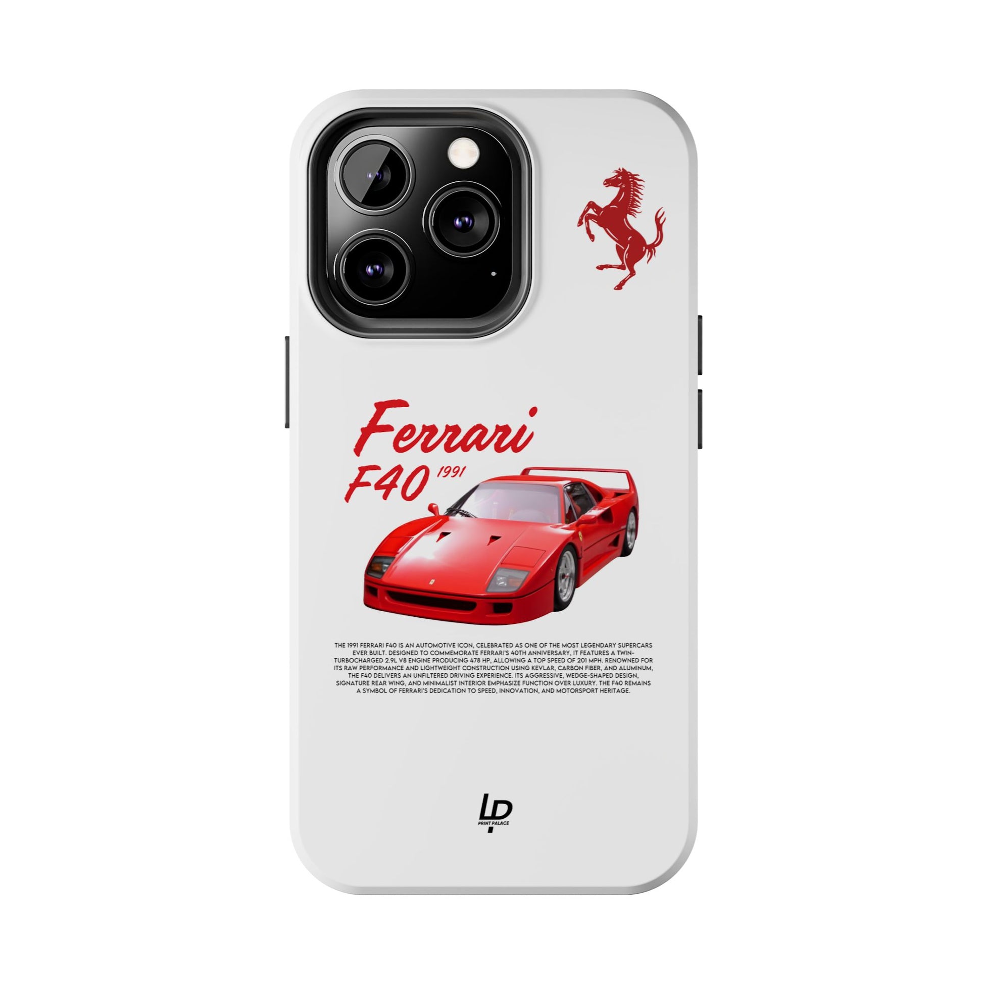 Ferrari F40 "White" iPhone Case