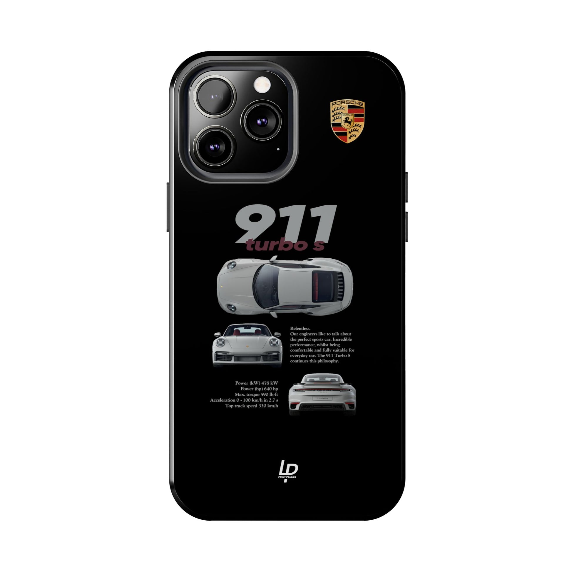Porsche 911 turbo s "Black" iPhone Case