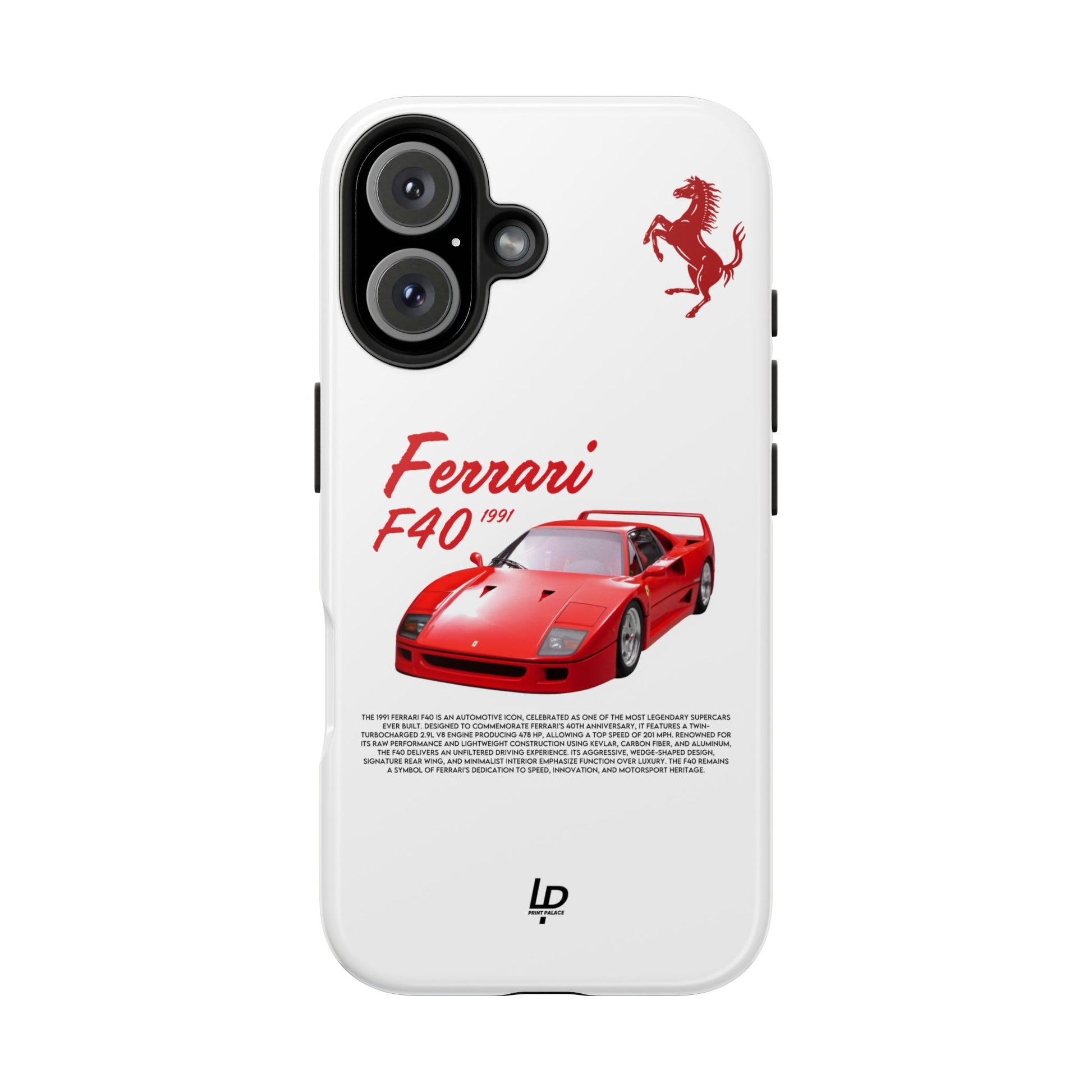 Ferrari F40 "White" iPhone Case