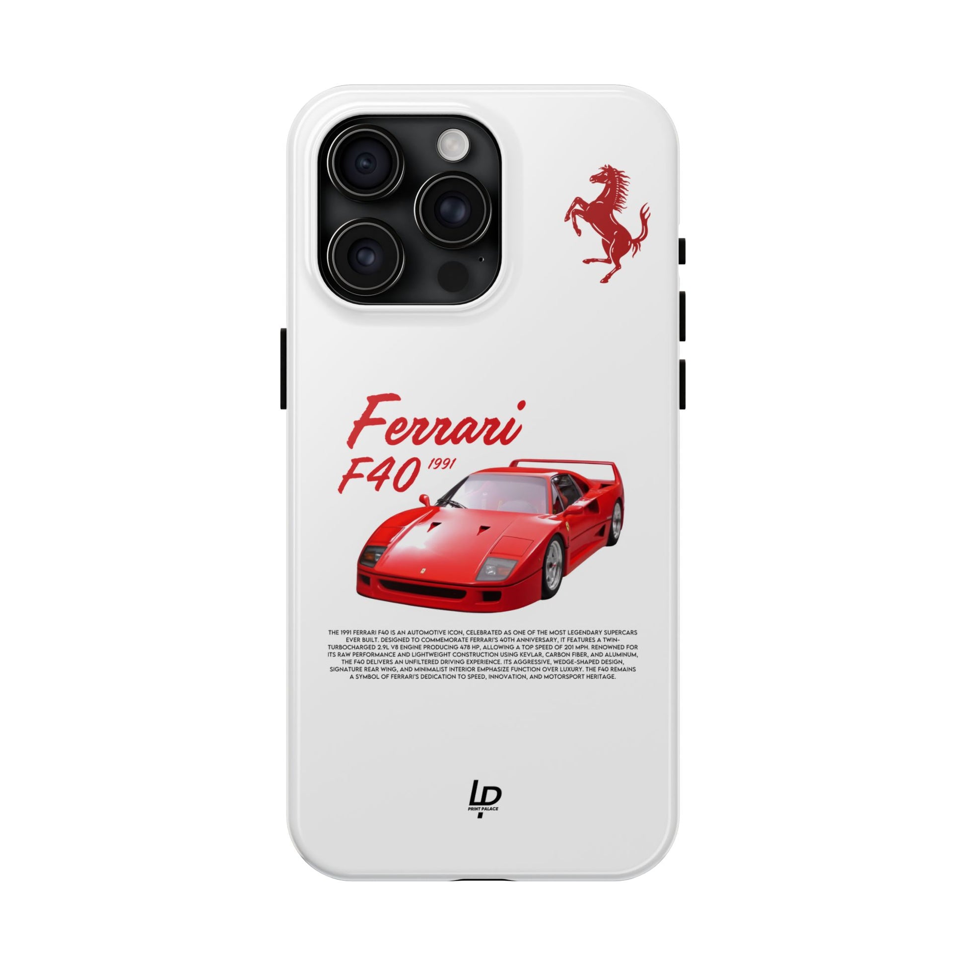 Ferrari F40 "White" iPhone Case