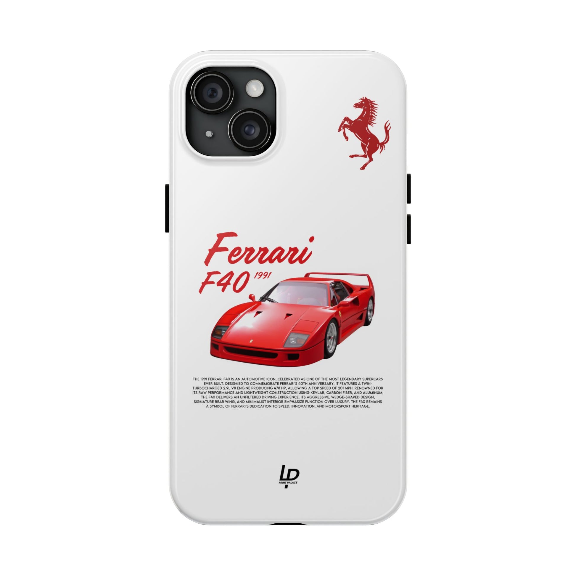 Ferrari F40 "White" iPhone Case