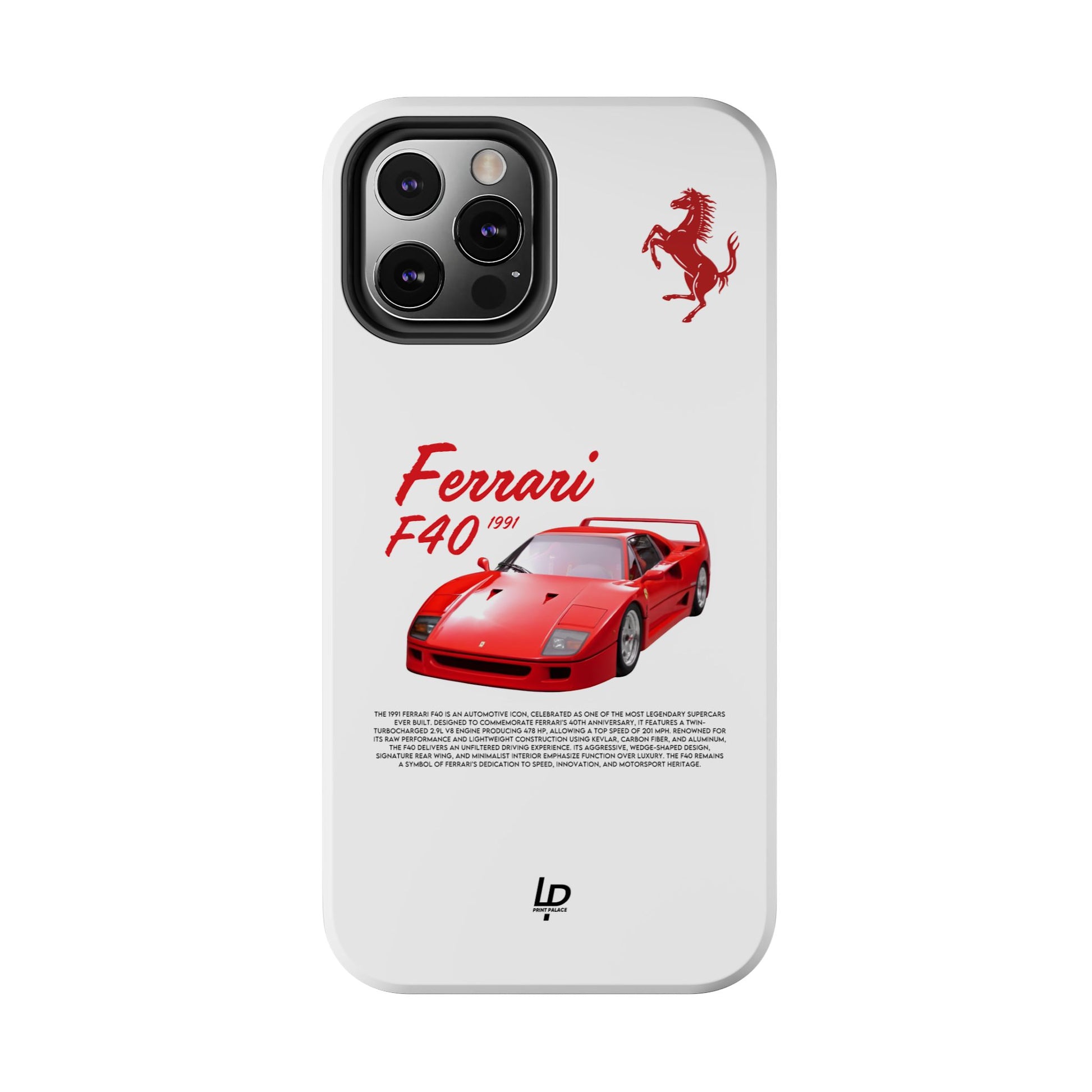 Ferrari F40 "White" iPhone Case