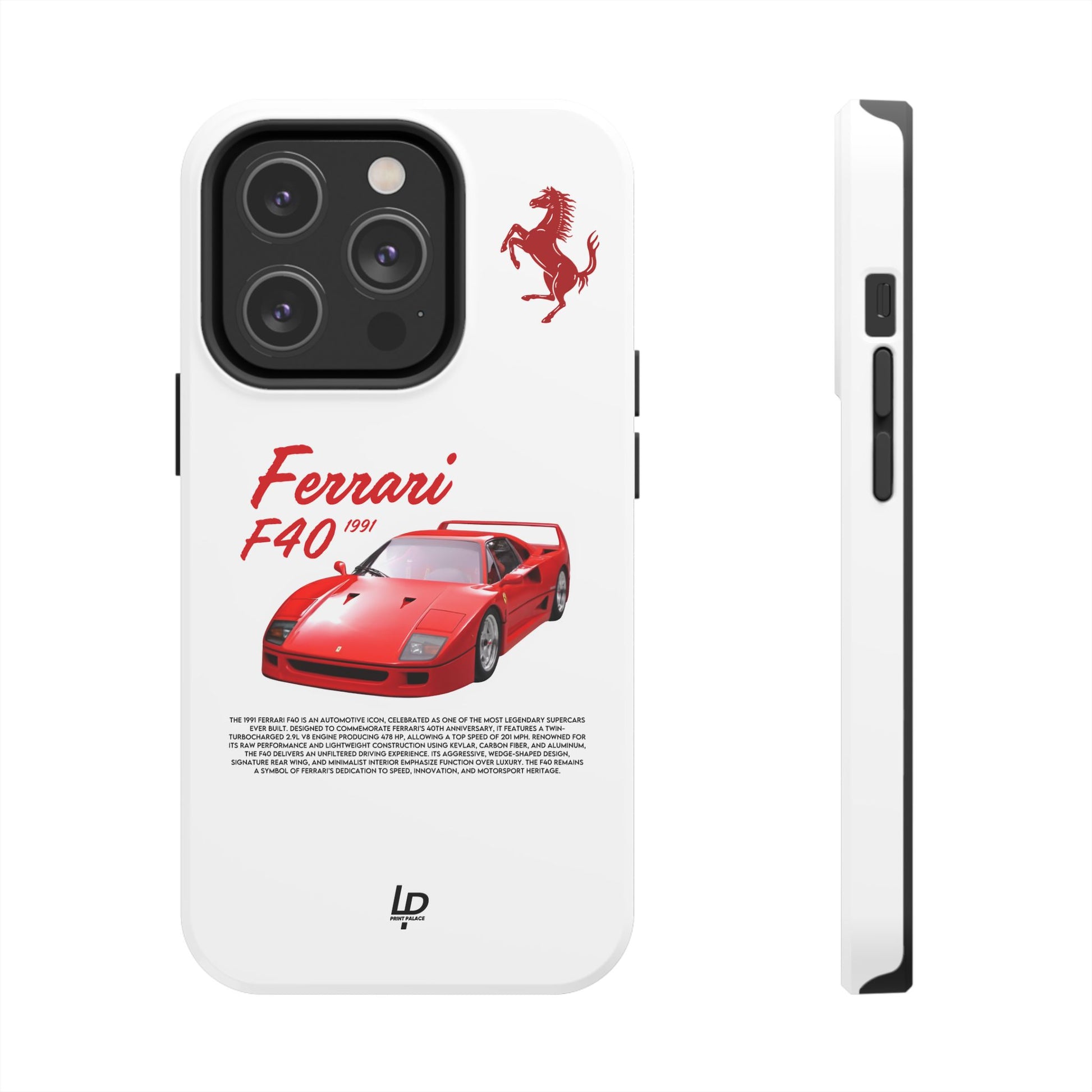 Ferrari F40 "White" iPhone Case