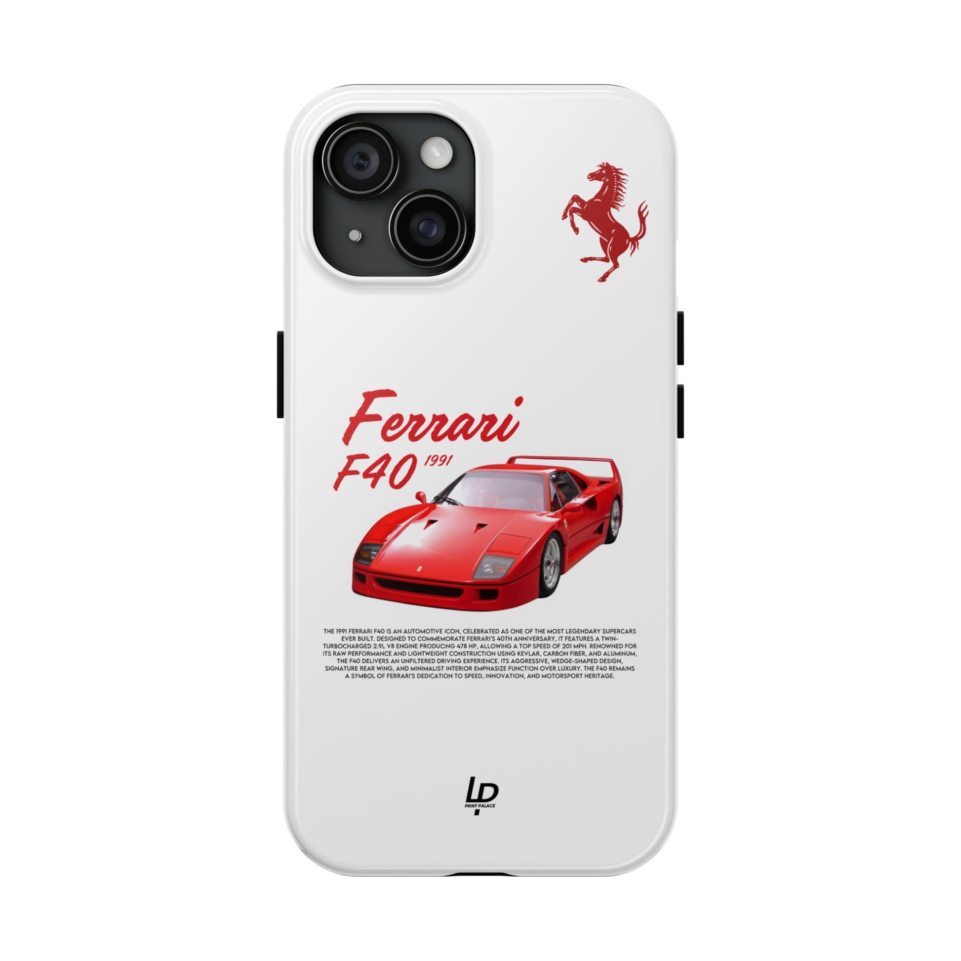 Ferrari F40 "White" iPhone Case
