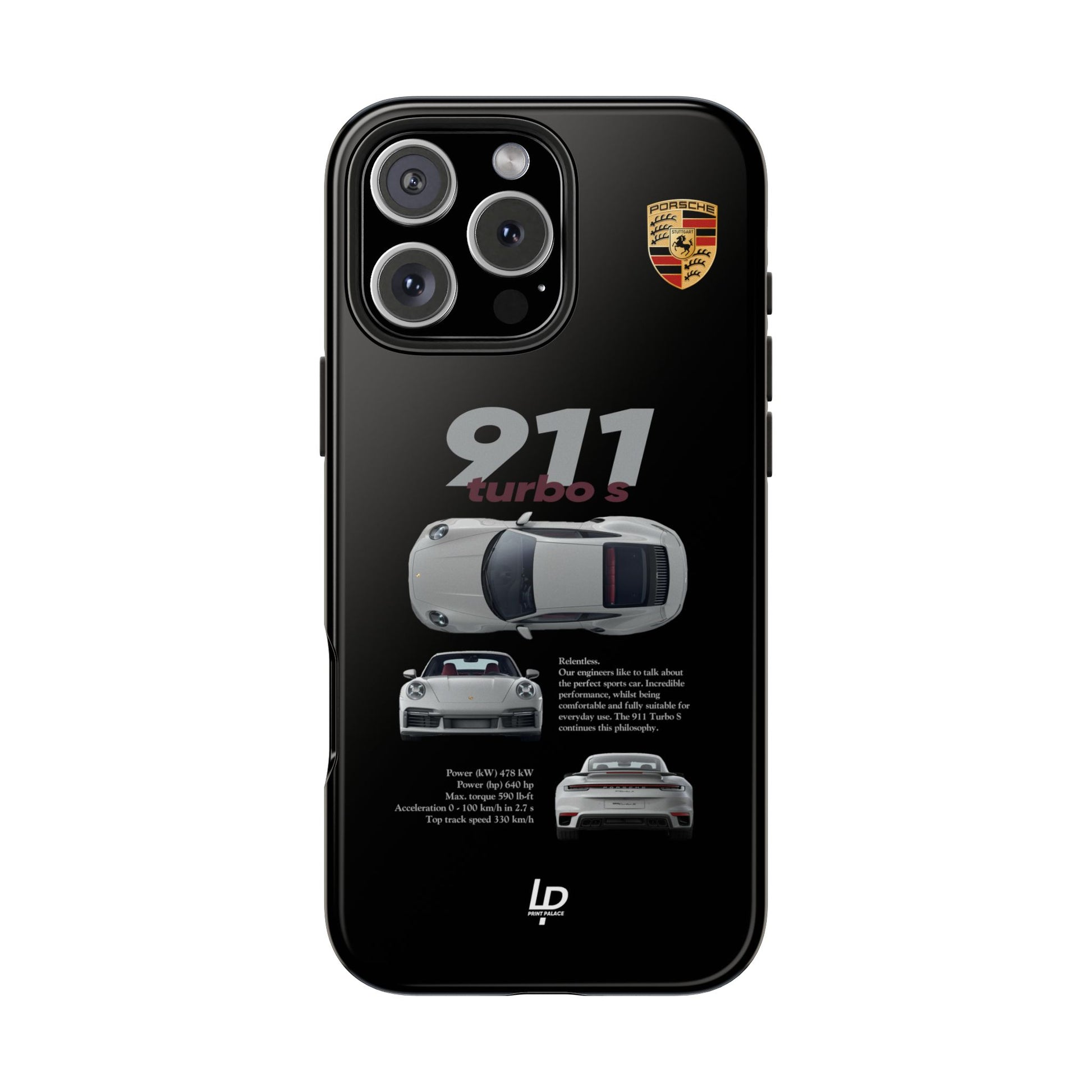 Porsche 911 turbo s "Black" iPhone Case
