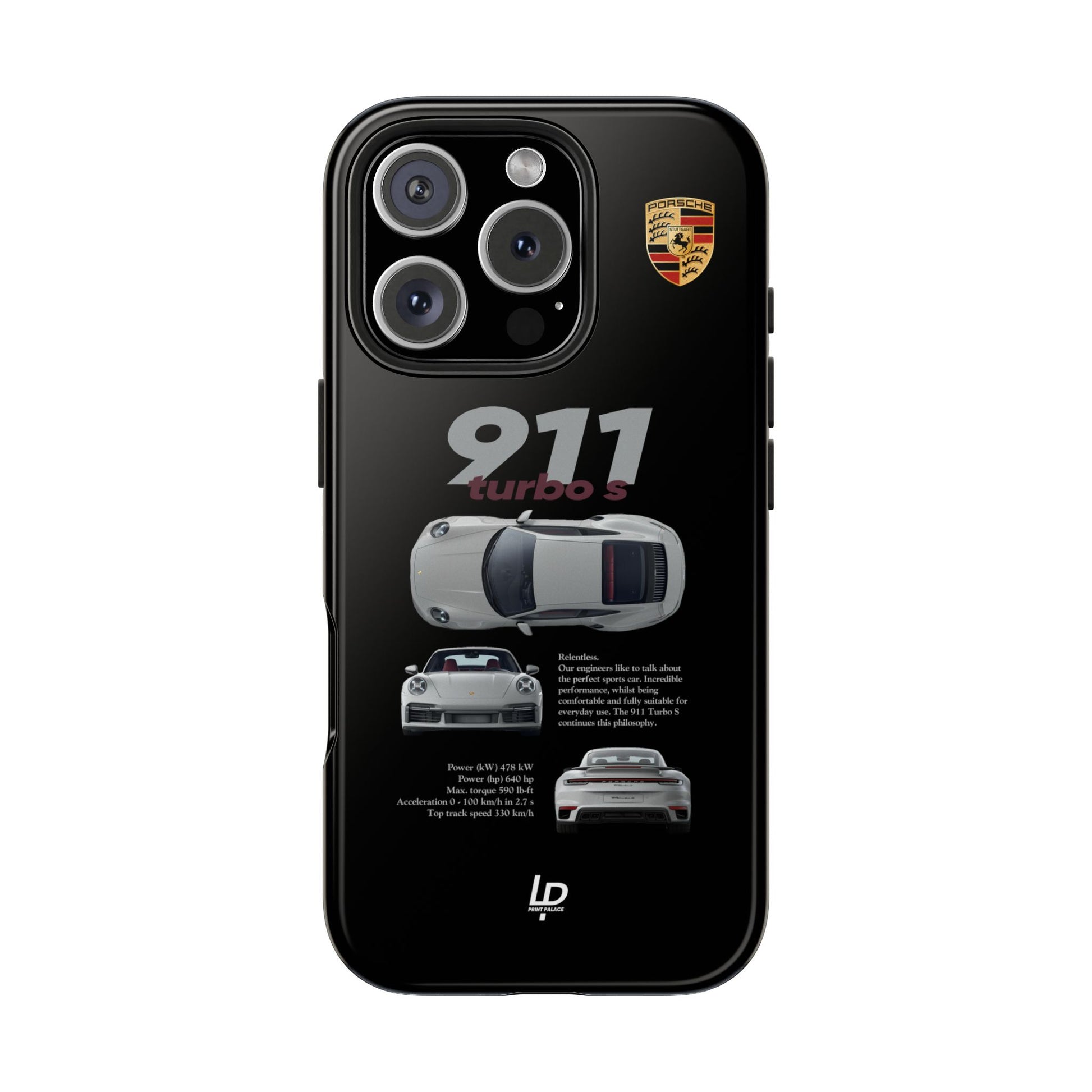 Porsche 911 turbo s "Black" iPhone Case