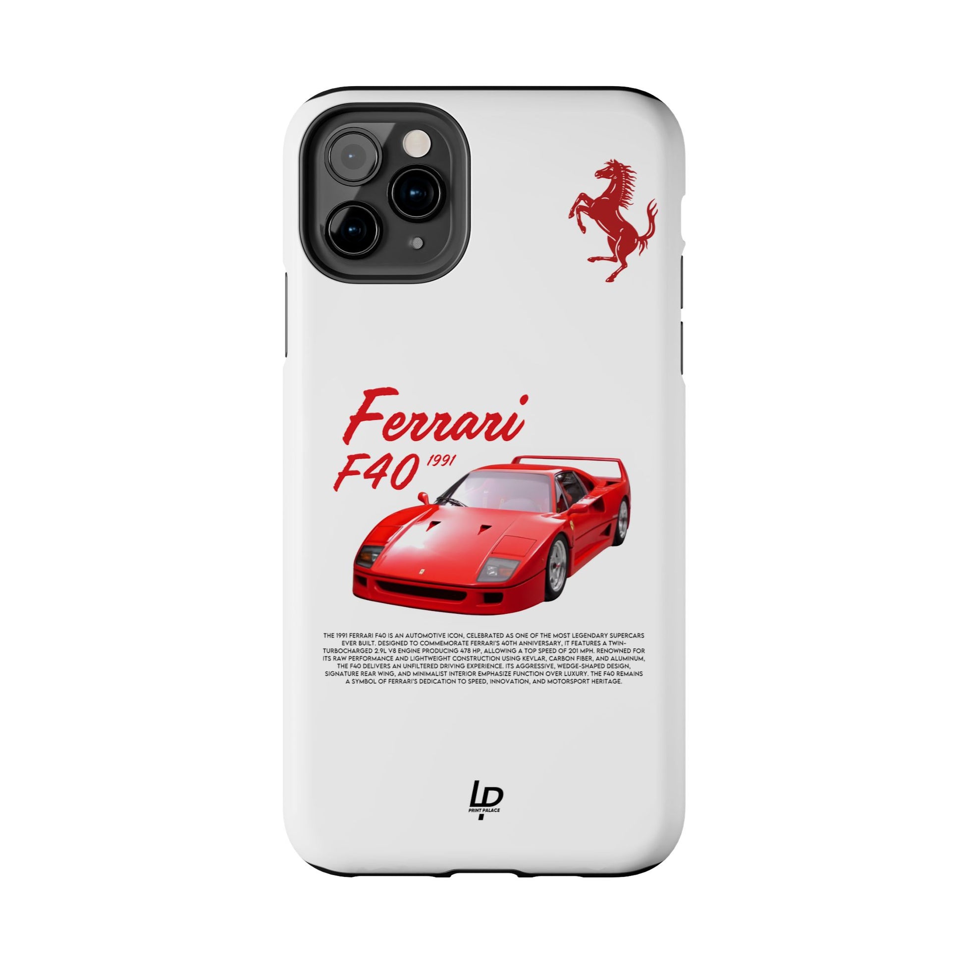 Ferrari F40 "White" iPhone Case
