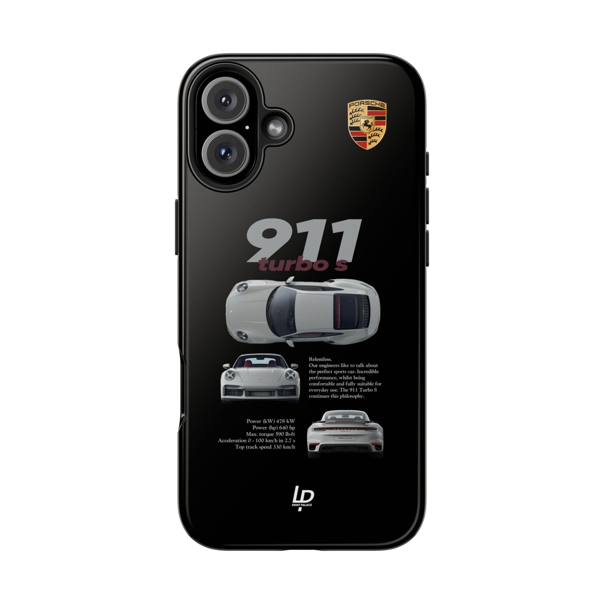 Porsche 911 turbo s "Black" iPhone Case