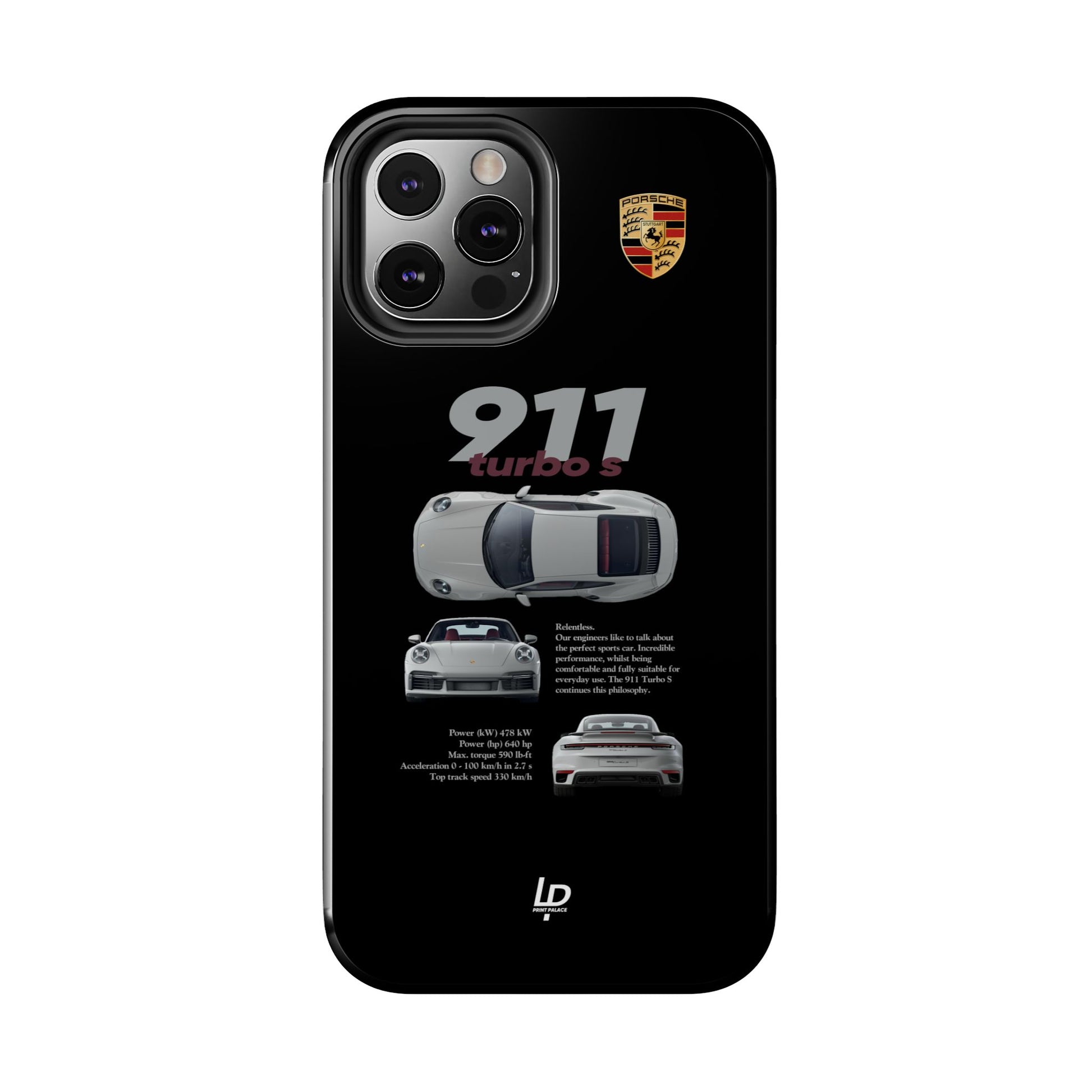 Porsche 911 turbo s "Black" iPhone Case